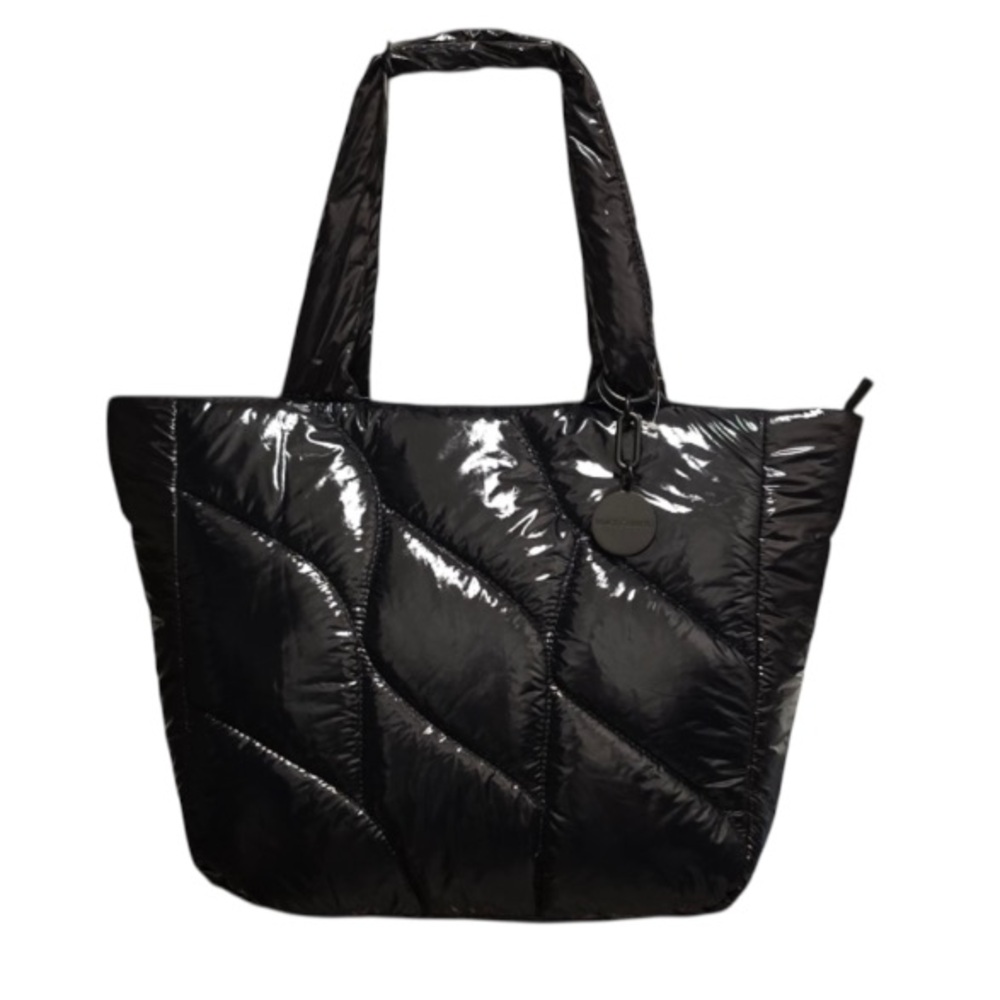 Vince Camuto Tote Quilted Black Nylon Puffer Tote Bag Leesa Shoulder Bag Zip Top